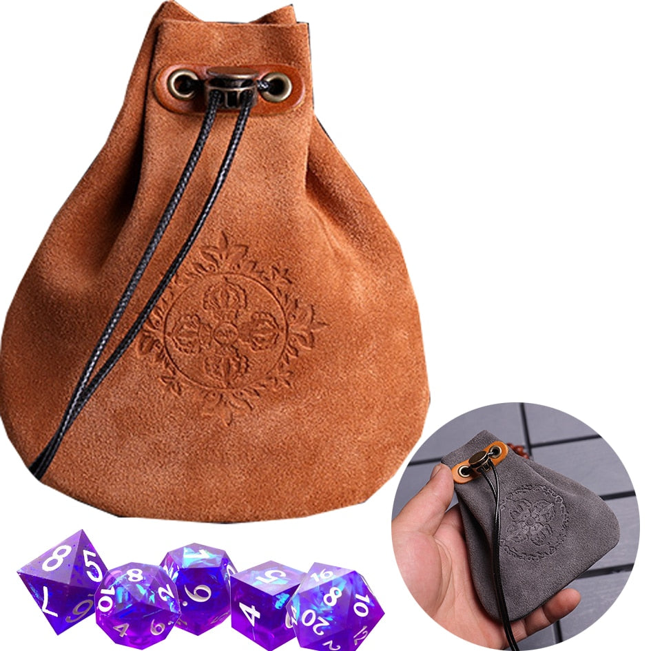 Genuine Leather Drawstring Pouch